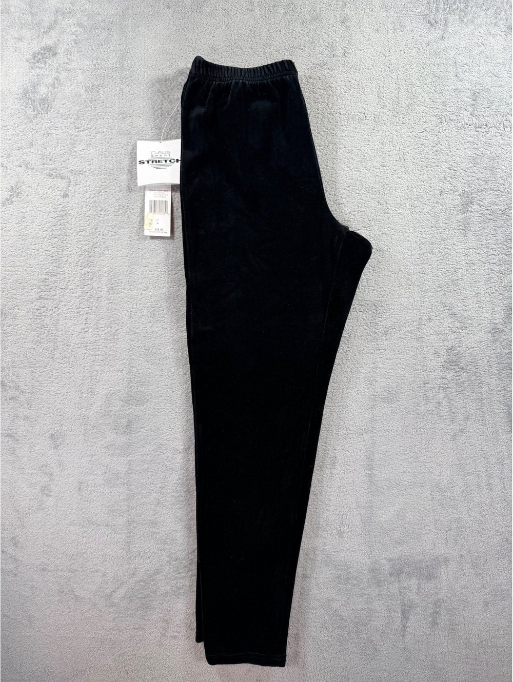 Chaus Sport Neutral Velour Black Elastic Waist Pants Size L - Picture 13 of 13